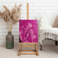 Pink Gradient Polynesia Jellyfish Canvas Wall Art Plumeria Polynesian Tattoo Glowing Vibes LT14 - Polynesian Pride