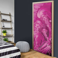 Pink Gradient Polynesia Jellyfish Door Cover Plumeria Polynesian Tattoo Glowing Vibes LT14 - Polynesian Pride