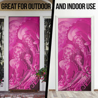 Pink Gradient Polynesia Jellyfish Door Cover Plumeria Polynesian Tattoo Glowing Vibes LT14 - Polynesian Pride