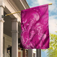 Pink Gradient Polynesia Jellyfish Garden Flag Plumeria Polynesian Tattoo Glowing Vibes