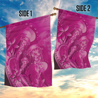 Pink Gradient Polynesia Jellyfish Garden Flag Plumeria Polynesian Tattoo Glowing Vibes