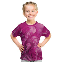 Pink Gradient Polynesia Jellyfish Kid T Shirt Plumeria Polynesian Tattoo Glowing Vibes LT14 Pink - Polynesian Pride