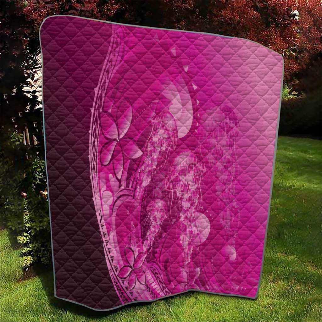 Pink Gradient Polynesia Jellyfish Quilt Plumeria Polynesian Tattoo Glowing Vibes LT14 - Polynesian Pride