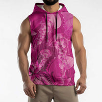 Pink Gradient Polynesia Jellyfish Sleeveless Hoodie Plumeria Polynesian Tattoo Glowing Vibes LT14 - Polynesian Pride