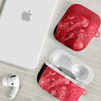 Red Gradient Polynesia Jellyfish AirPods Case Plumeria Polynesian Tattoo Glowing Vibes