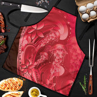 Red Gradient Polynesia Jellyfish Apron Plumeria Polynesian Tattoo Glowing Vibes