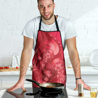 Red Gradient Polynesia Jellyfish Apron Plumeria Polynesian Tattoo Glowing Vibes