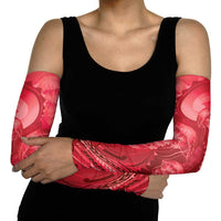 Red Gradient Polynesia Jellyfish Arm Sleeves Plumeria Polynesian Tattoo Glowing Vibes LT14 - Polynesian Pride