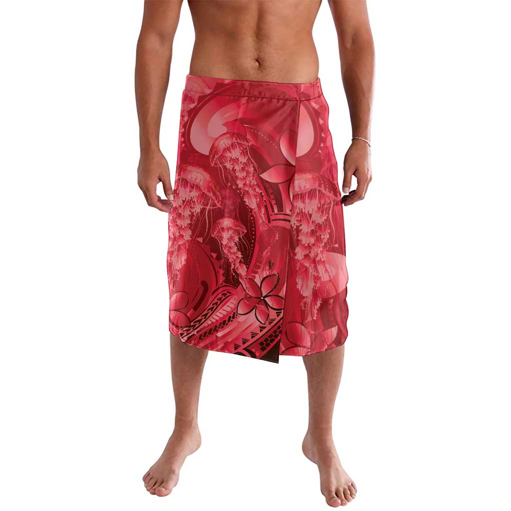 Red Gradient Polynesia Jellyfish Lavalava Plumeria Polynesian Tattoo Glowing Vibes LT14 Red - Polynesian Pride