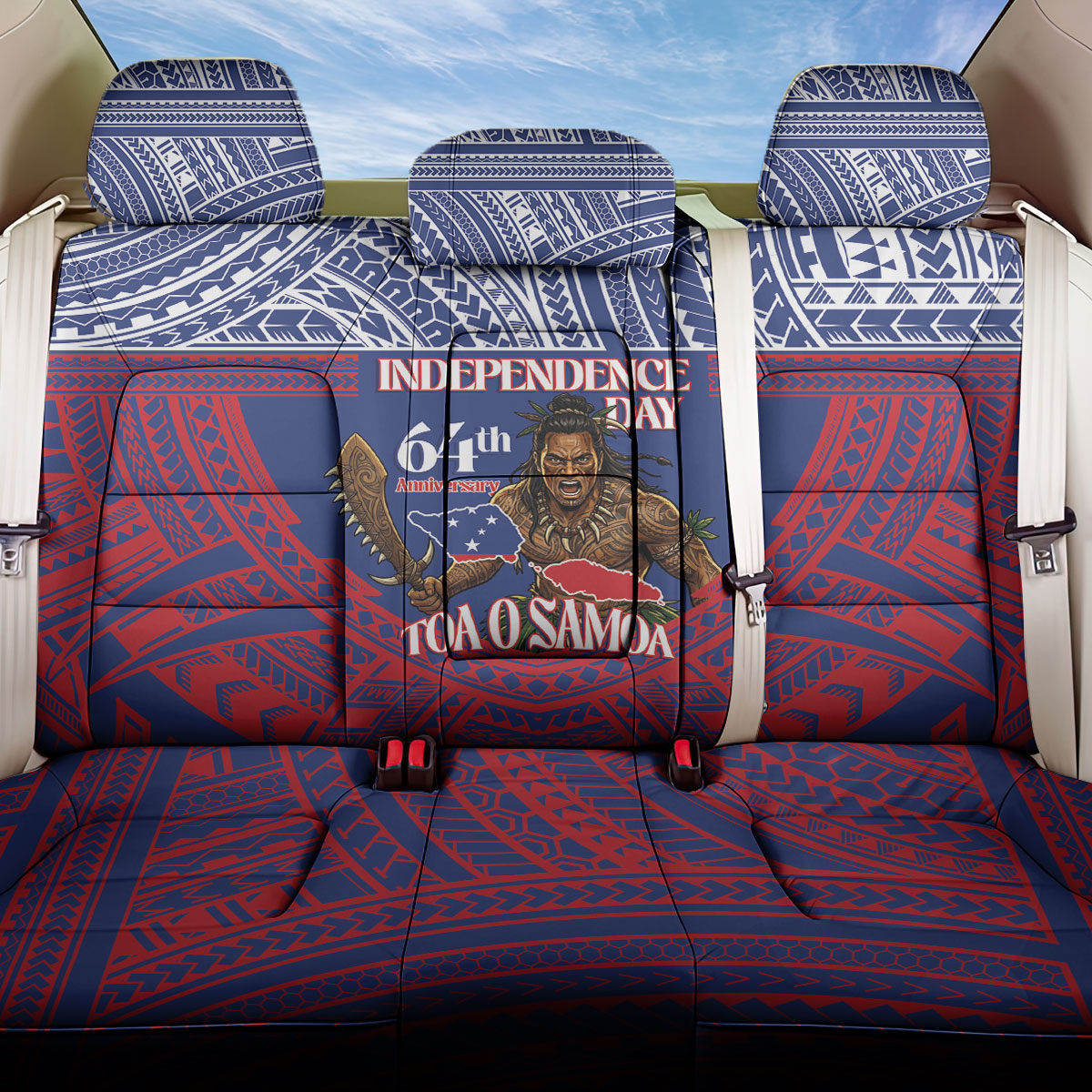 Samoa Independence Day Back Car Seat Cover 64th Anniversary Toa O Samoa