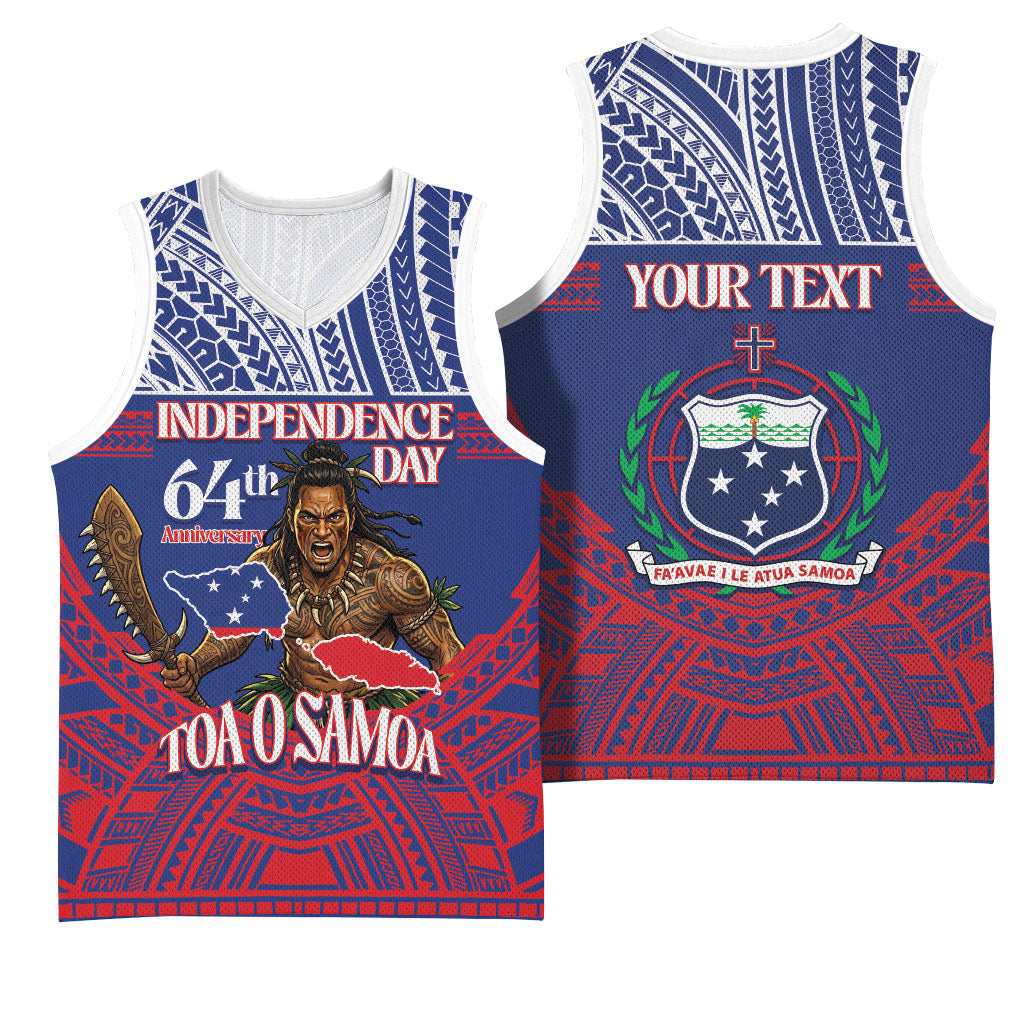 Personalised Samoa Independence Day Basketball Jersey 64th Anniversary Toa O Samoa LT14 - Polynesian Pride