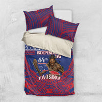 Samoa Independence Day Bedding Set 64th Anniversary Toa O Samoa LT14 US Twin 172cm x 218cm Blue - Polynesian Pride
