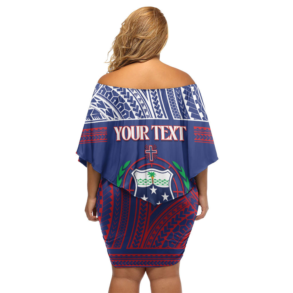 Personalised Samoa Independence Day Off Shoulder Short Dress 64th Anniversary Toa O Samoa LT14 - Polynesian Pride