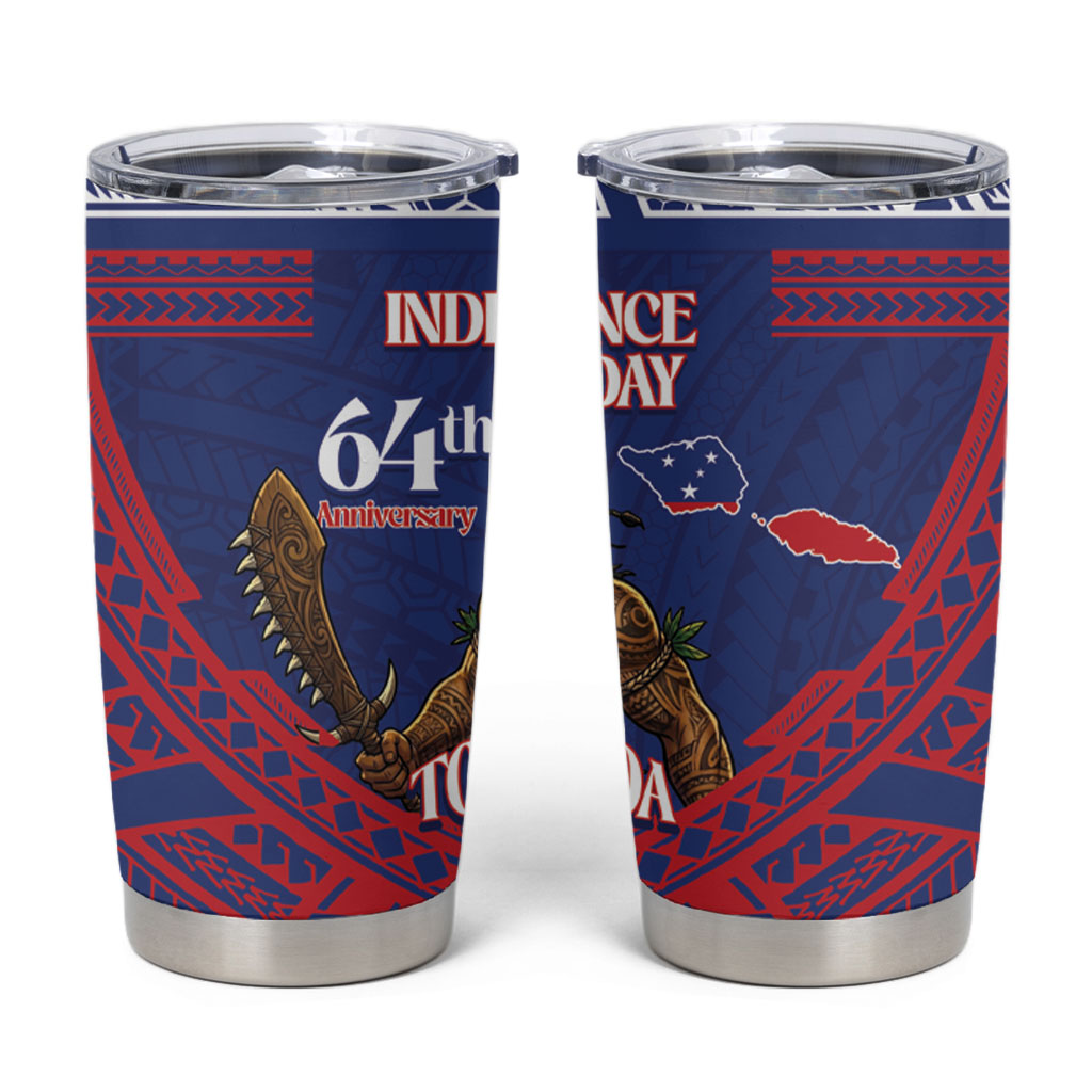 Samoa Independence Day Tumbler Cup 64th Anniversary Toa O Samoa LT14 Blue - Polynesian Pride