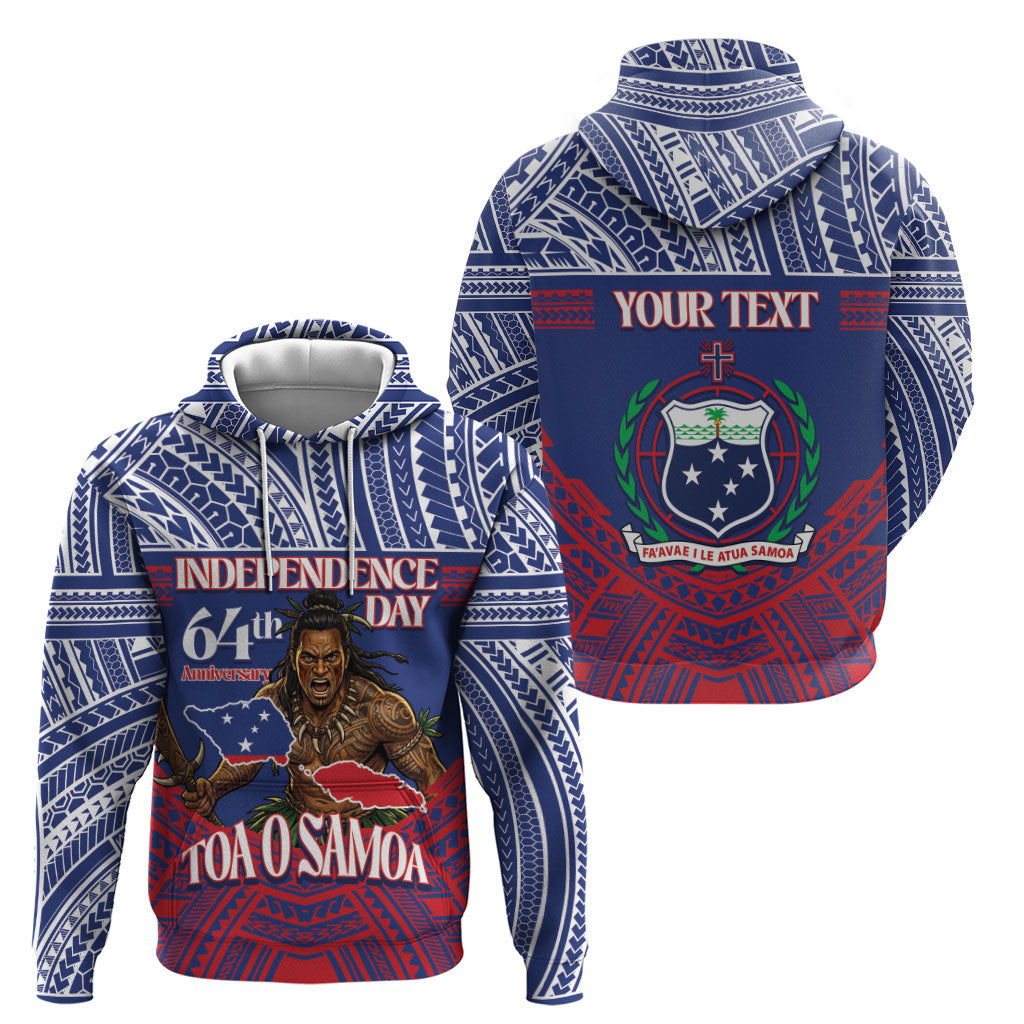 Personalised Samoa Independence Day Zip Hoodie 64th Anniversary Toa O Samoa LT14 - Polynesian Pride