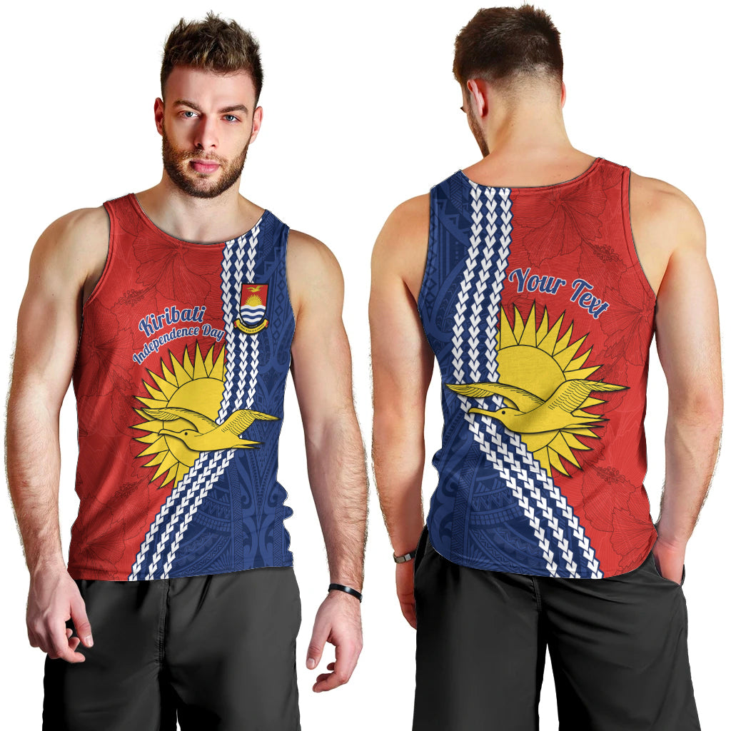 Personalised Kiribati Independence Day Men Tank Top Happy 44th Anniversary Hibiscus Polynesian LT14 - Polynesian Pride