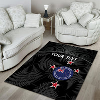 Custom New Zealand Silver Fern Football Area Rug Summer 2024 Olympic Go Aotearoa
