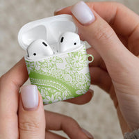 Polynesian Tiare Flower Sage Green Pastel AirPods Case