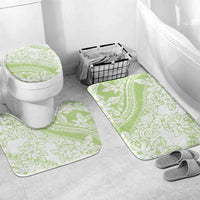 Polynesian Tiare Flower Sage Green Pastel Bathroom Set