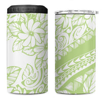 Polynesian Tiare Flower Sage Green Pastel 4 in 1 Can Cooler Tumbler LT14 One Size: 16 oz Sage Green - Polynesian Pride