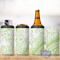 Polynesian Tiare Flower Sage Green Pastel 4 in 1 Can Cooler Tumbler LT14 - Polynesian Pride