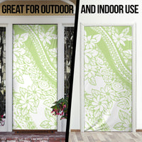 Polynesian Tiare Flower Sage Green Pastel Door Cover