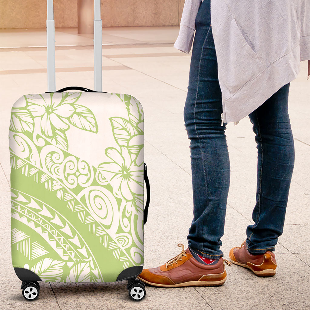 Polynesian Tiare Flower Sage Green Pastel Luggage Cover LT14 Sage Green - Polynesian Pride
