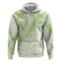 Polynesian Tiare Flower Sage Green Pastel Zip Hoodie LT14 Pullover Hoodie Sage Green - Polynesian Pride