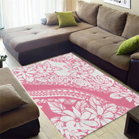 Polynesian Tiare Flower Pink Pastel Vibes Area Rug