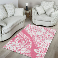 Polynesian Tiare Flower Pink Pastel Vibes Area Rug