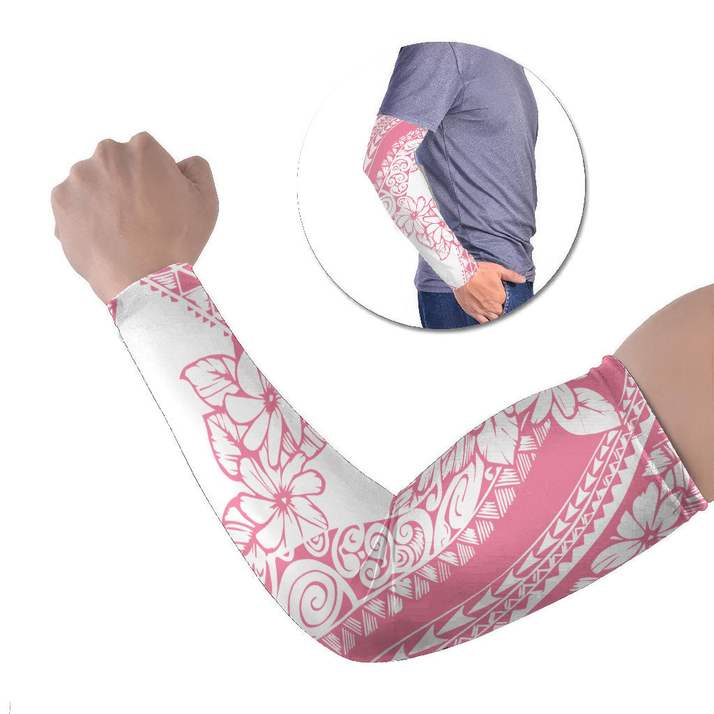 Polynesian Tiare Flower Pink Pastel Vibes Arm Sleeves