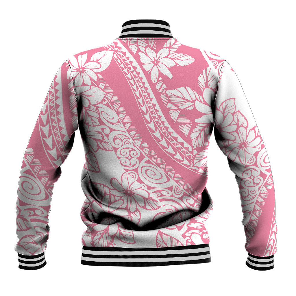 Polynesian Tiare Flower Pink Pastel Vibes Baseball Jacket