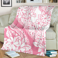 Polynesian Tiare Flower Pink Pastel Vibes Blanket