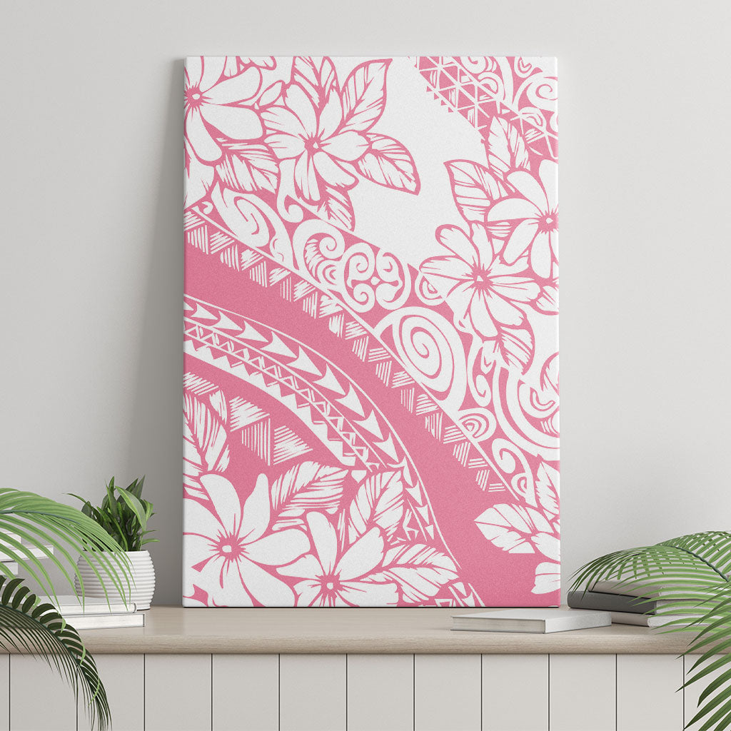Polynesian Tiare Flower Pink Pastel Vibes Canvas Wall Art