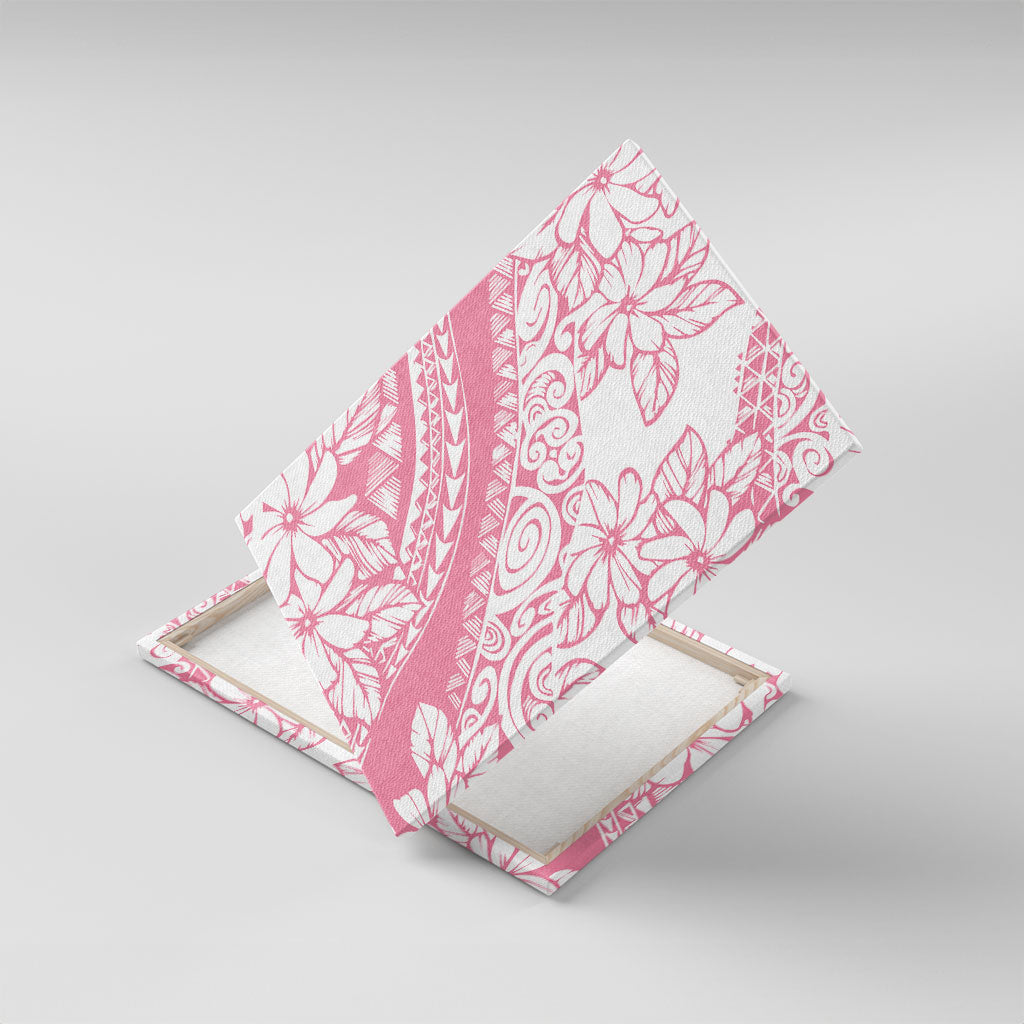 Polynesian Tiare Flower Pink Pastel Vibes Canvas Wall Art