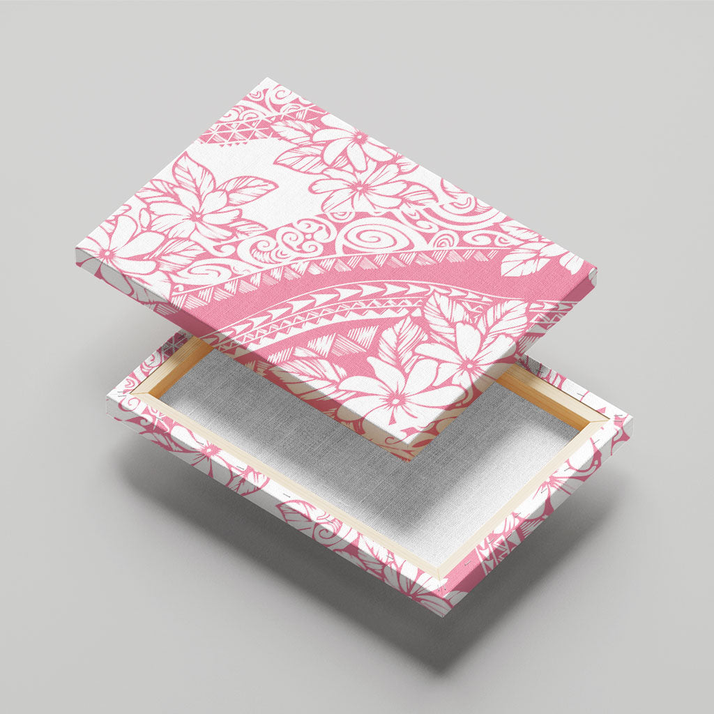 Polynesian Tiare Flower Pink Pastel Vibes Canvas Wall Art