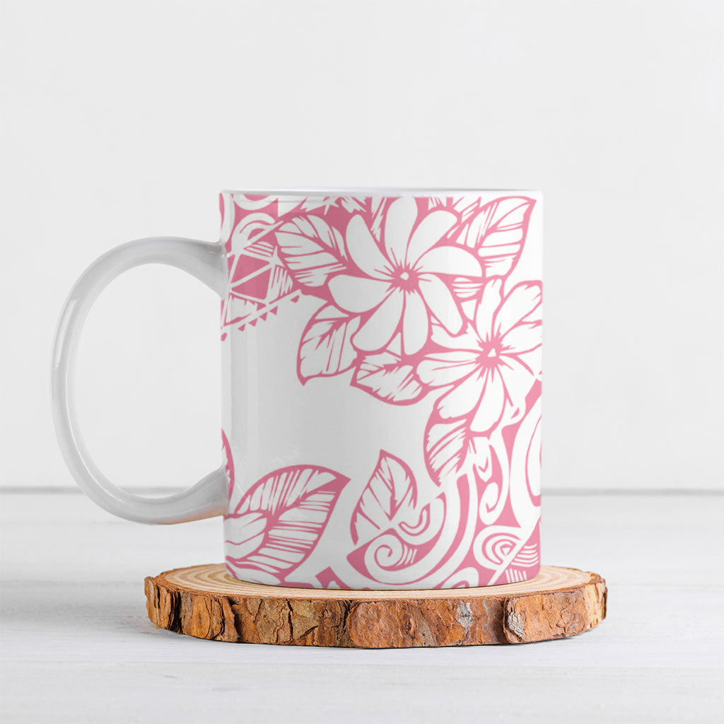 Polynesian Tiare Flower Pink Pastel Vibes Ceramic Mug