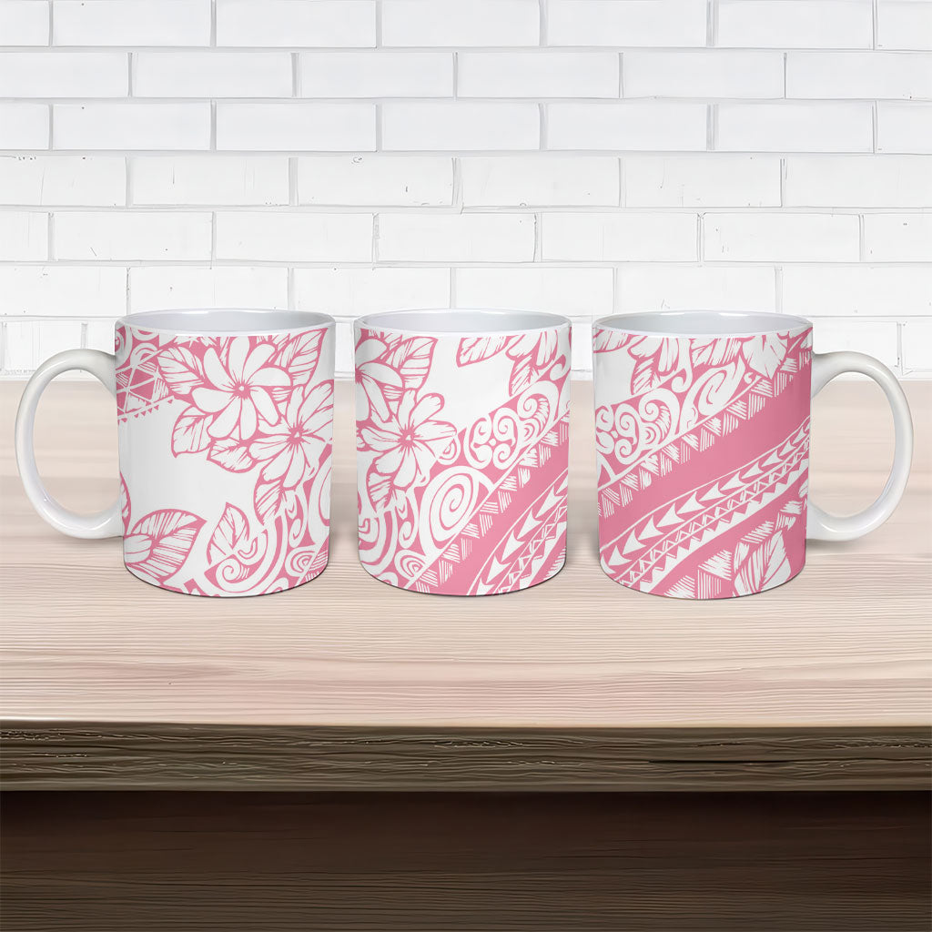 Polynesian Tiare Flower Pink Pastel Vibes Ceramic Mug