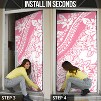 Polynesian Tiare Flower Pink Pastel Vibes Door Cover