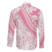 Polynesian Tiare Flower Pink Pastel Vibes Family Matching Puletasi and Hawaiian Shirt