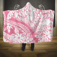 Polynesian Tiare Flower Pink Pastel Vibes Hooded Blanket