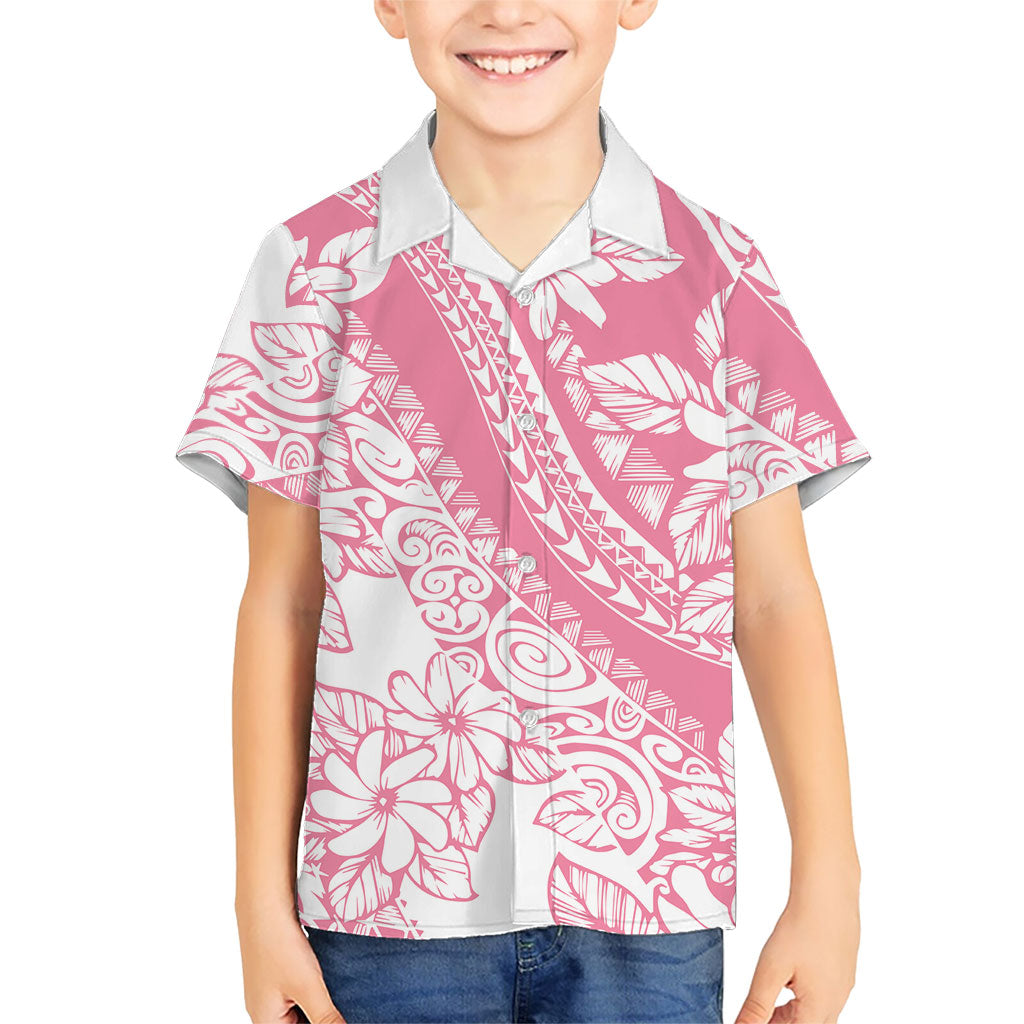 Polynesian Tiare Flower Pink Pastel Vibes Kid Hawaiian Shirt