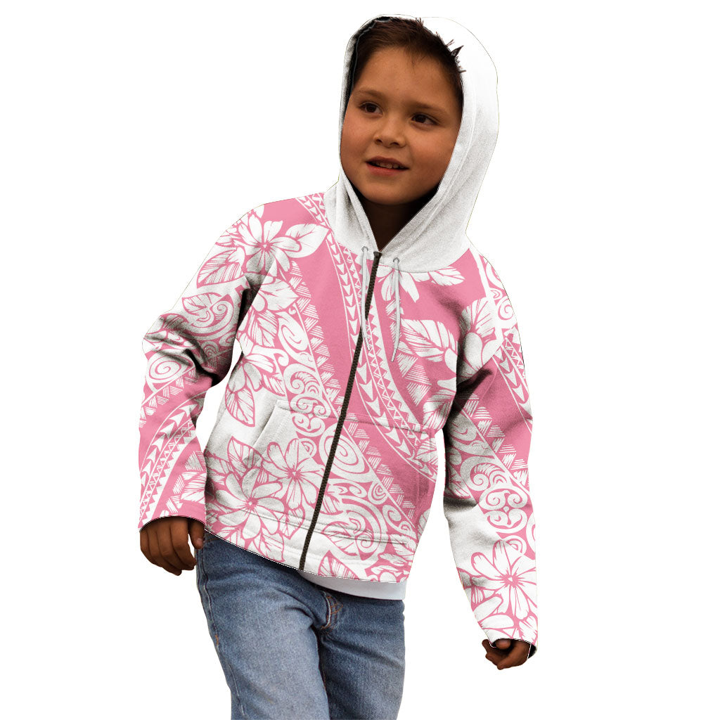 Polynesian Tiare Flower Pink Pastel Vibes Kid Hoodie