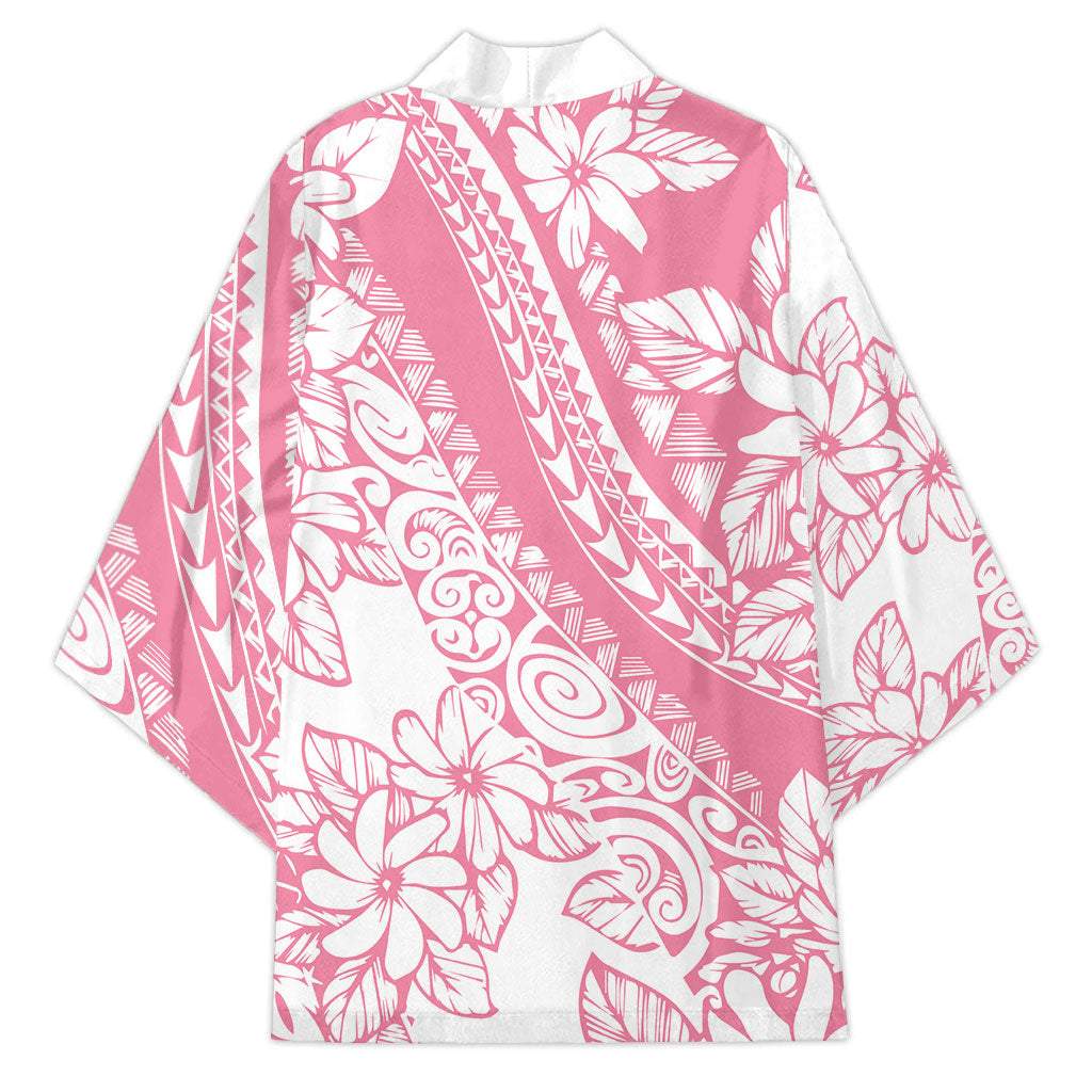 Polynesian Tiare Flower Pink Pastel Vibes Kimono