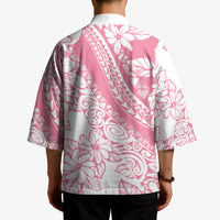 Polynesian Tiare Flower Pink Pastel Vibes Kimono