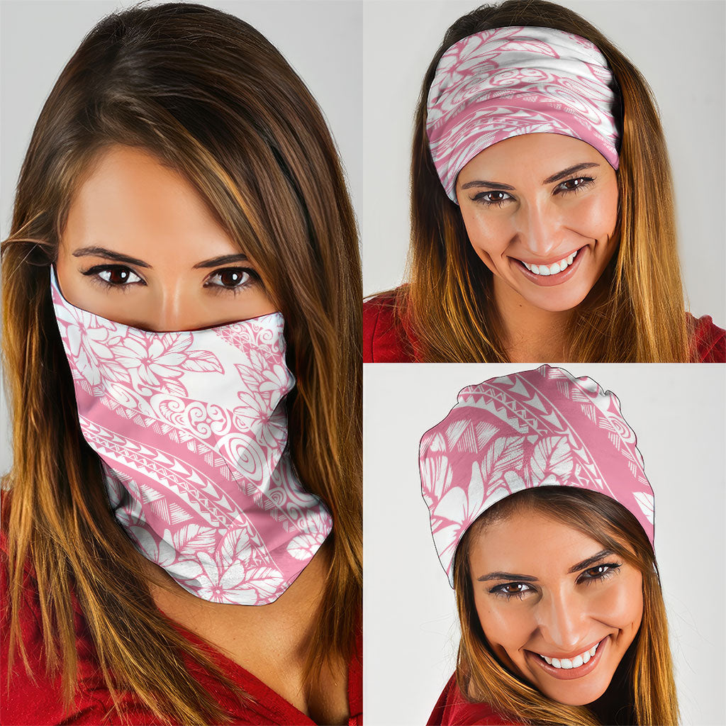 Polynesian Tiare Flower Pink Pastel Vibes Neck Gaiter