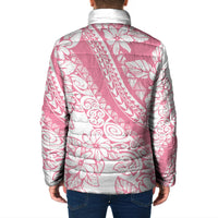 Polynesian Tiare Flower Pink Pastel Vibes Padded Jacket