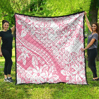 Polynesian Tiare Flower Pink Pastel Vibes Quilt
