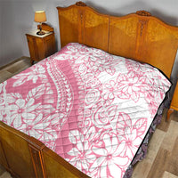 Polynesian Tiare Flower Pink Pastel Vibes Quilt