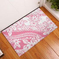 Polynesian Tiare Flower Pink Pastel Vibes Rubber Doormat